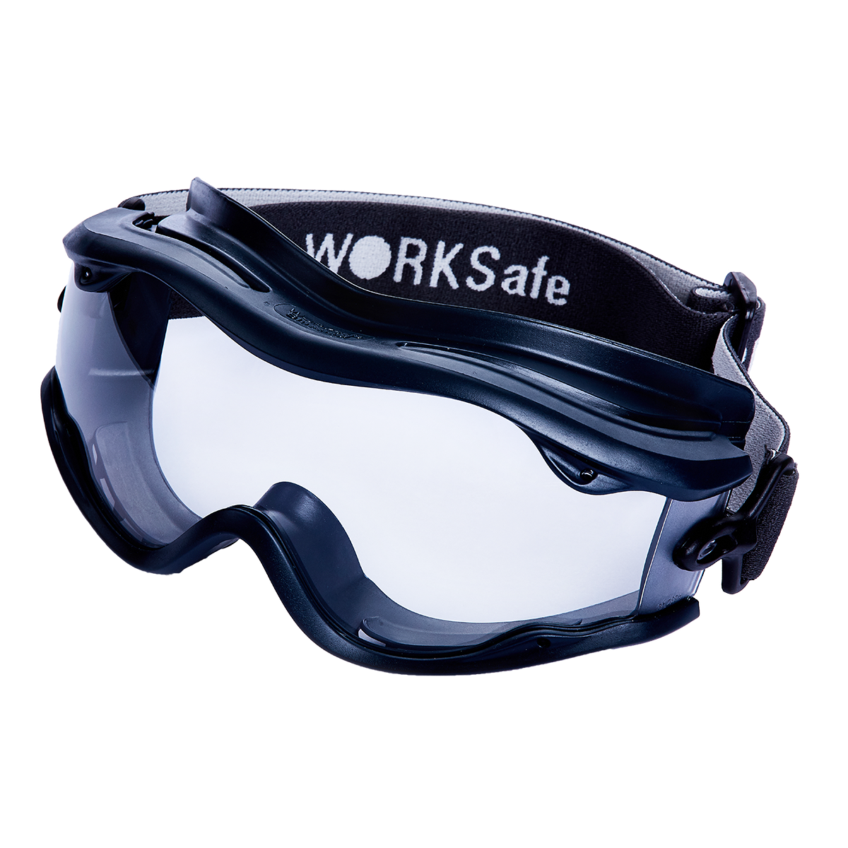 blue safety goggles