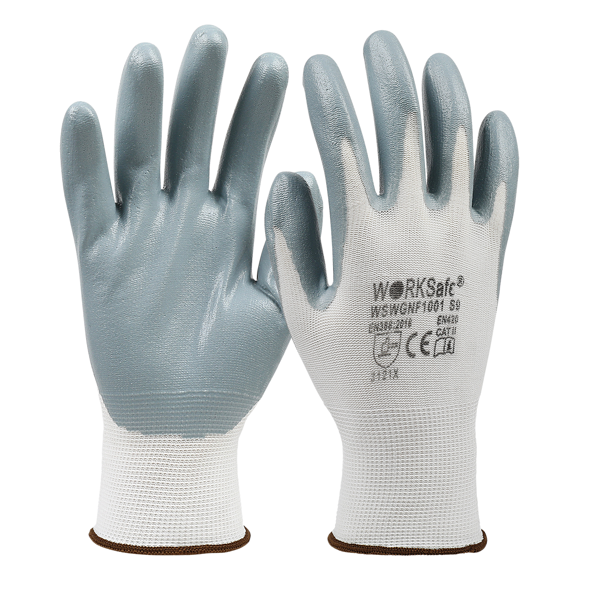Medium Safety Works WA9182A Gray Brahma Seamless Micro-Foam Glove, Nitrile Coated